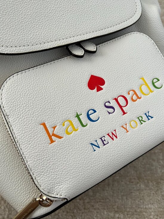 Kate Spade Darcy Flap Pride Rainbow Pebbled Leather Backpack main image 10